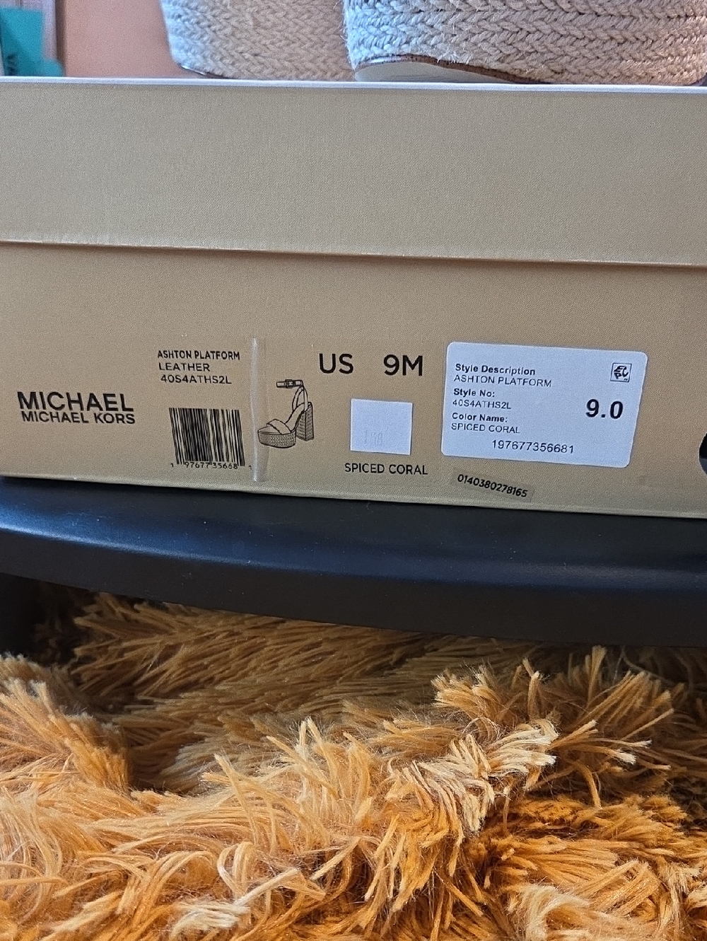 Michael Kors Coral-Red Ankle-Strap Espadrille Wedges - Picture 2 of 9